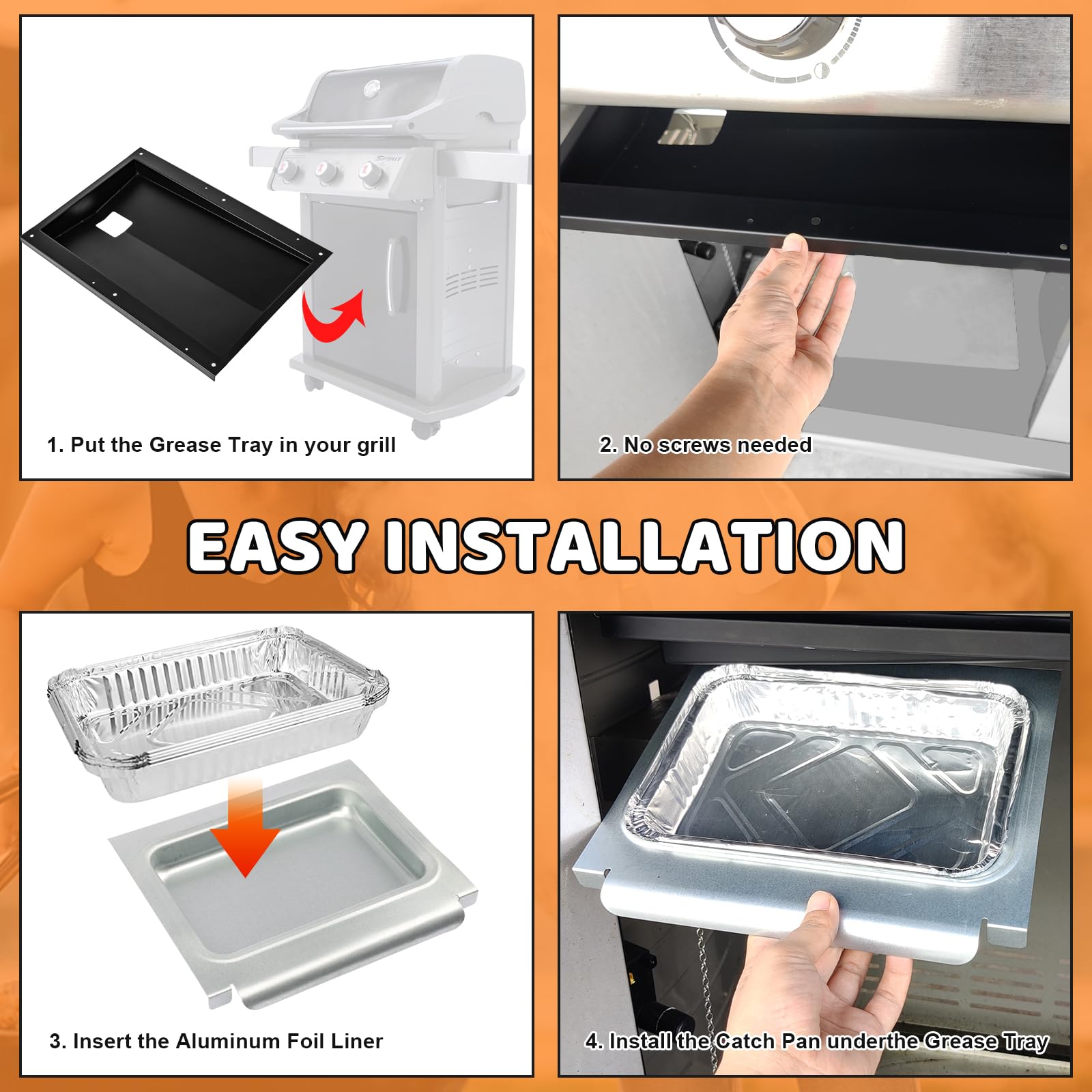 Disposable aluminum foil liners for grease tray