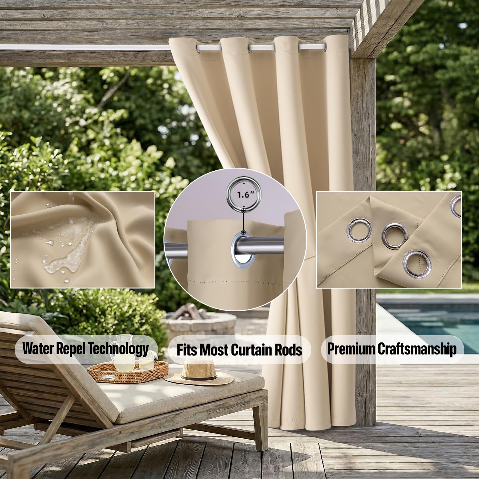 DIVA EN CAMINO DEC Outdoor Curtain hanging in garden