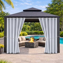 DIVA EN CAMINO DEC Outdoor Curtain Panel front view, grayish white