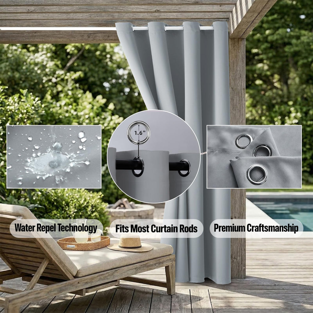 DIVA EN CAMINO DEC Outdoor Curtain Set measuring 52"W x 95"L