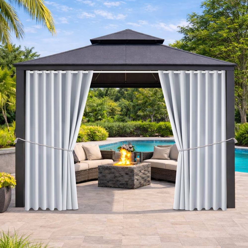 DIVA EN CAMINO DEC Outdoor Curtains 105"W x 108"L grayish white front view
