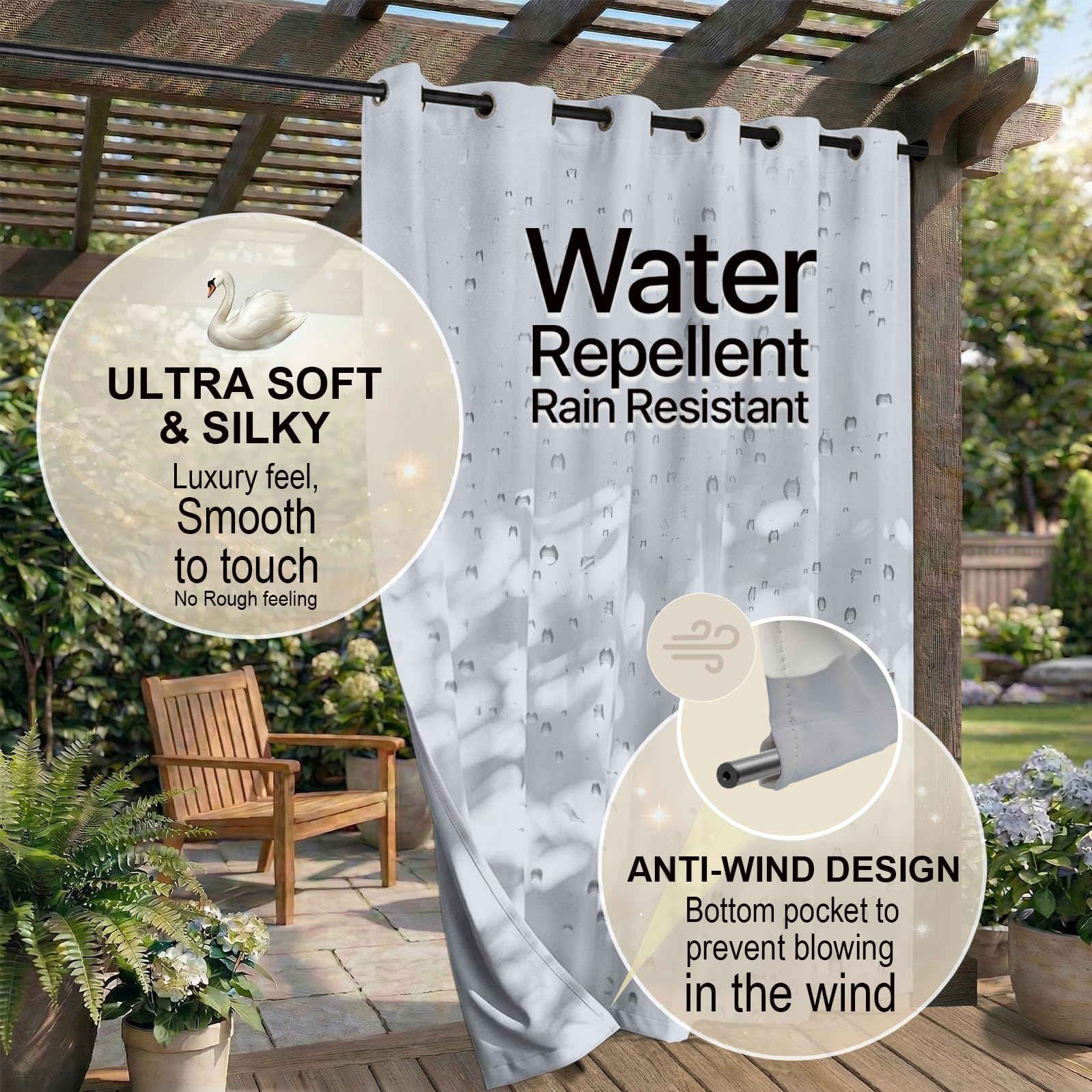 DIVA EN CAMINO DEC Outdoor Curtains showcasing thermal insulation feature