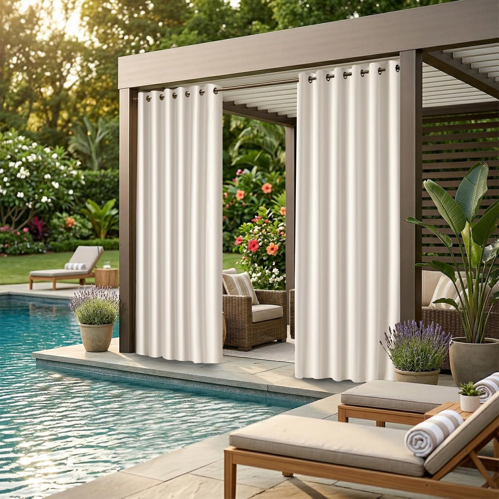 DIVA EN CAMINO DEC outdoor patio curtain cream panel side view