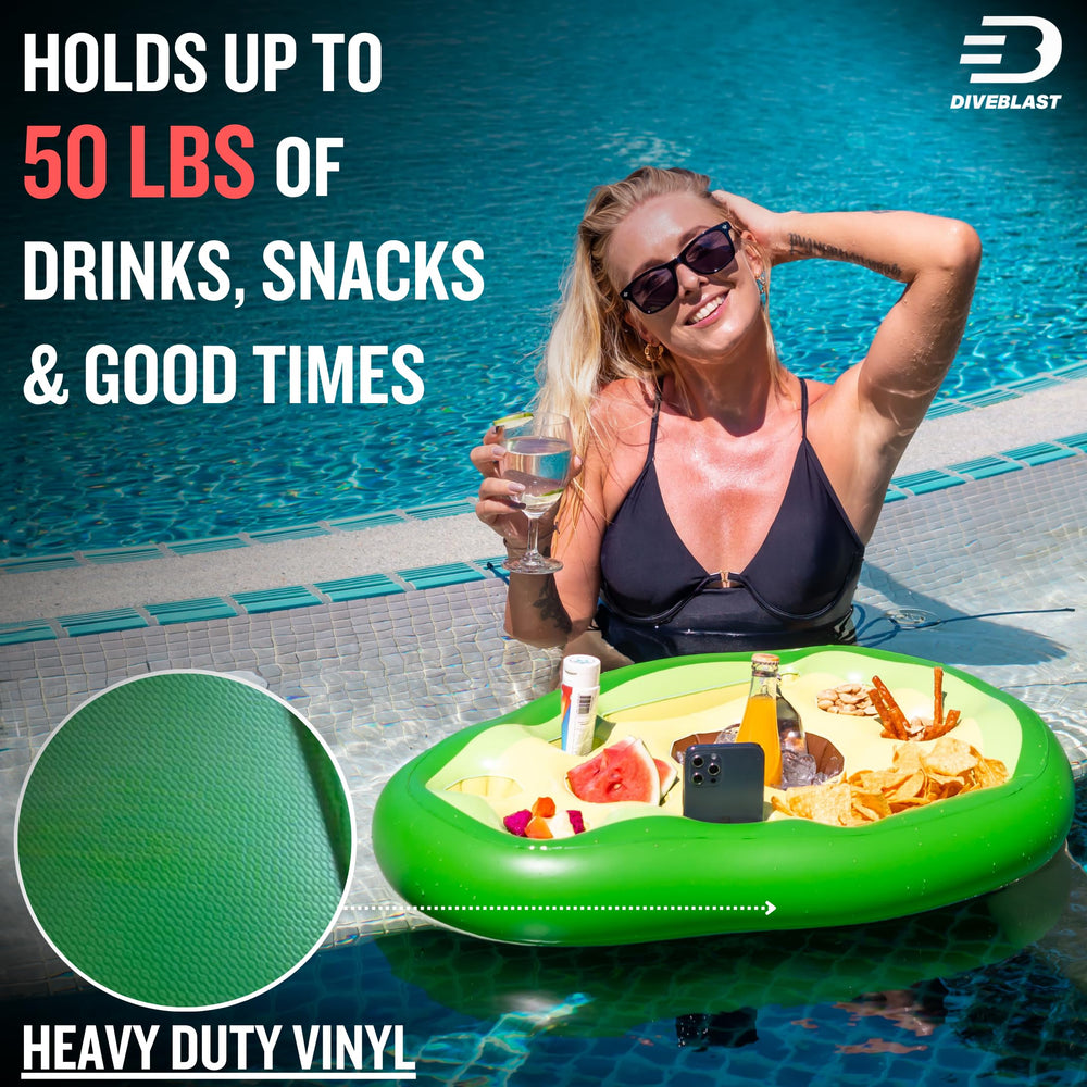 DIVEBLAST Floating Drink Holder in Avocado colour, from above