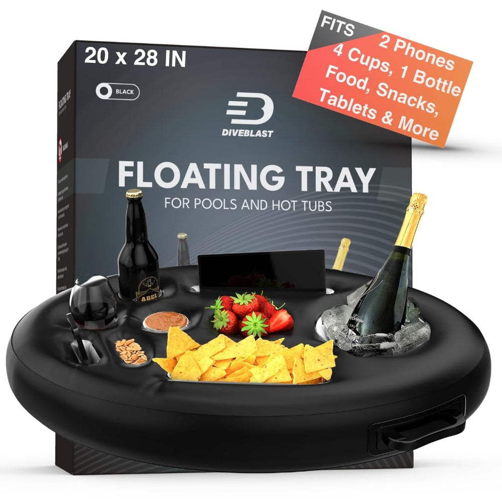 DIVEBLAST Floating Drink Holder in black, top view