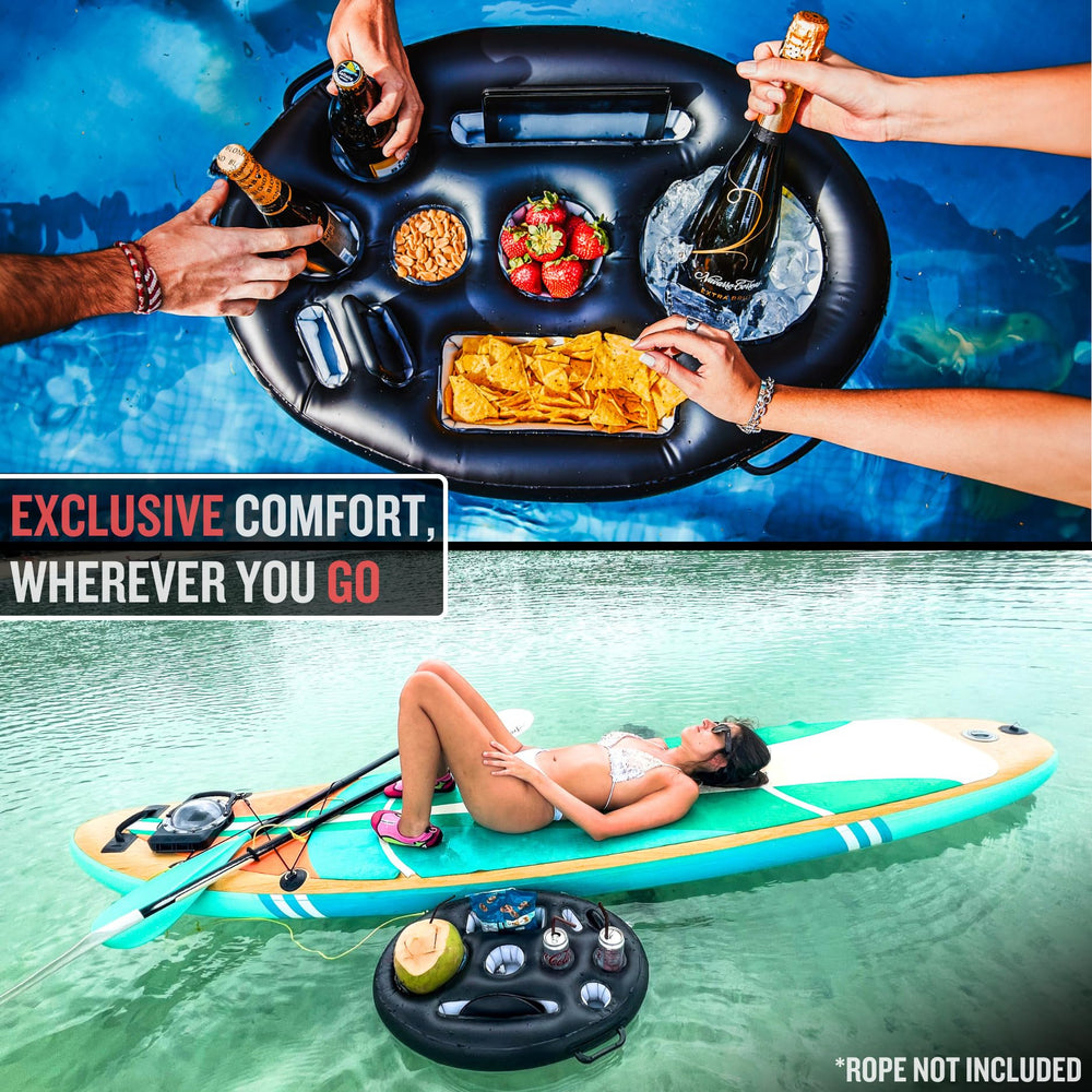 DIVEBLAST Floating Drink Holder in hot tub