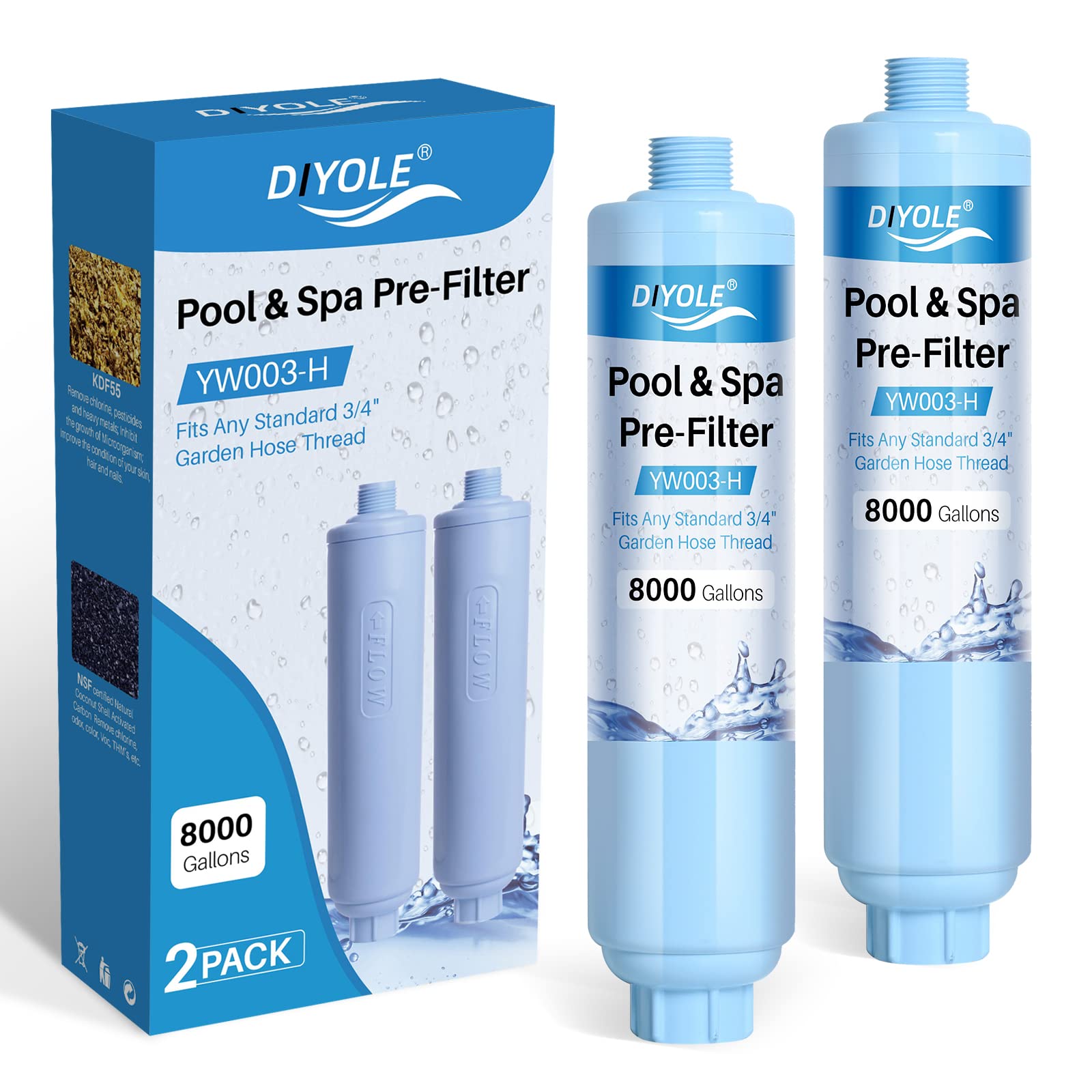 DIYOLE Garden Hose Filter 2 Pack front view