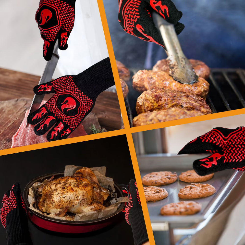 DKHDBD BBQ Gloves protecting hands while grilling