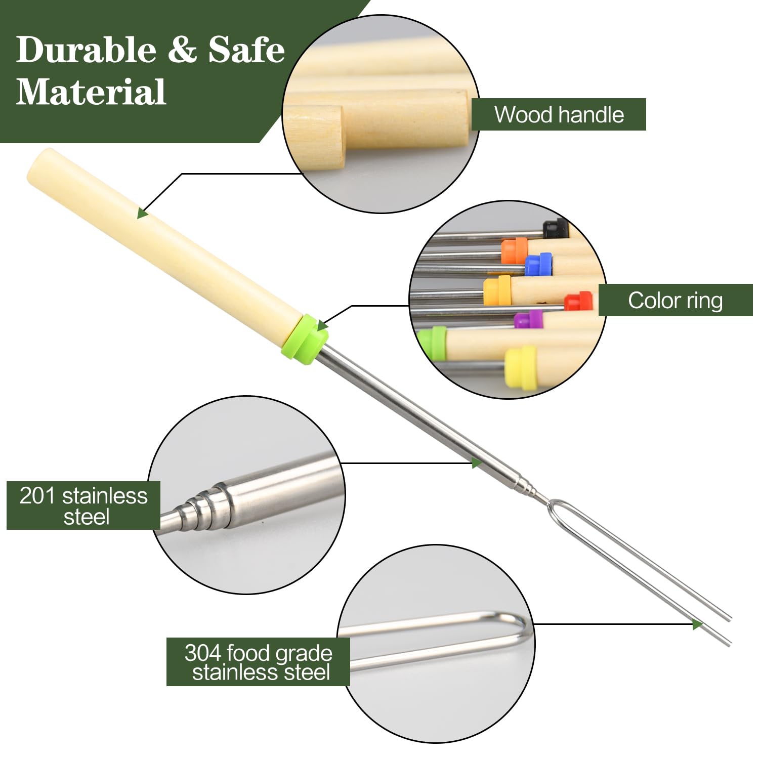 DkOvn marshmallow roasting sticks package showing contents