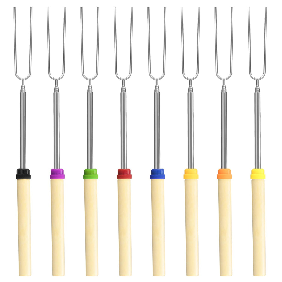 DkOvn marshmallow roasting sticks set with colourful handles