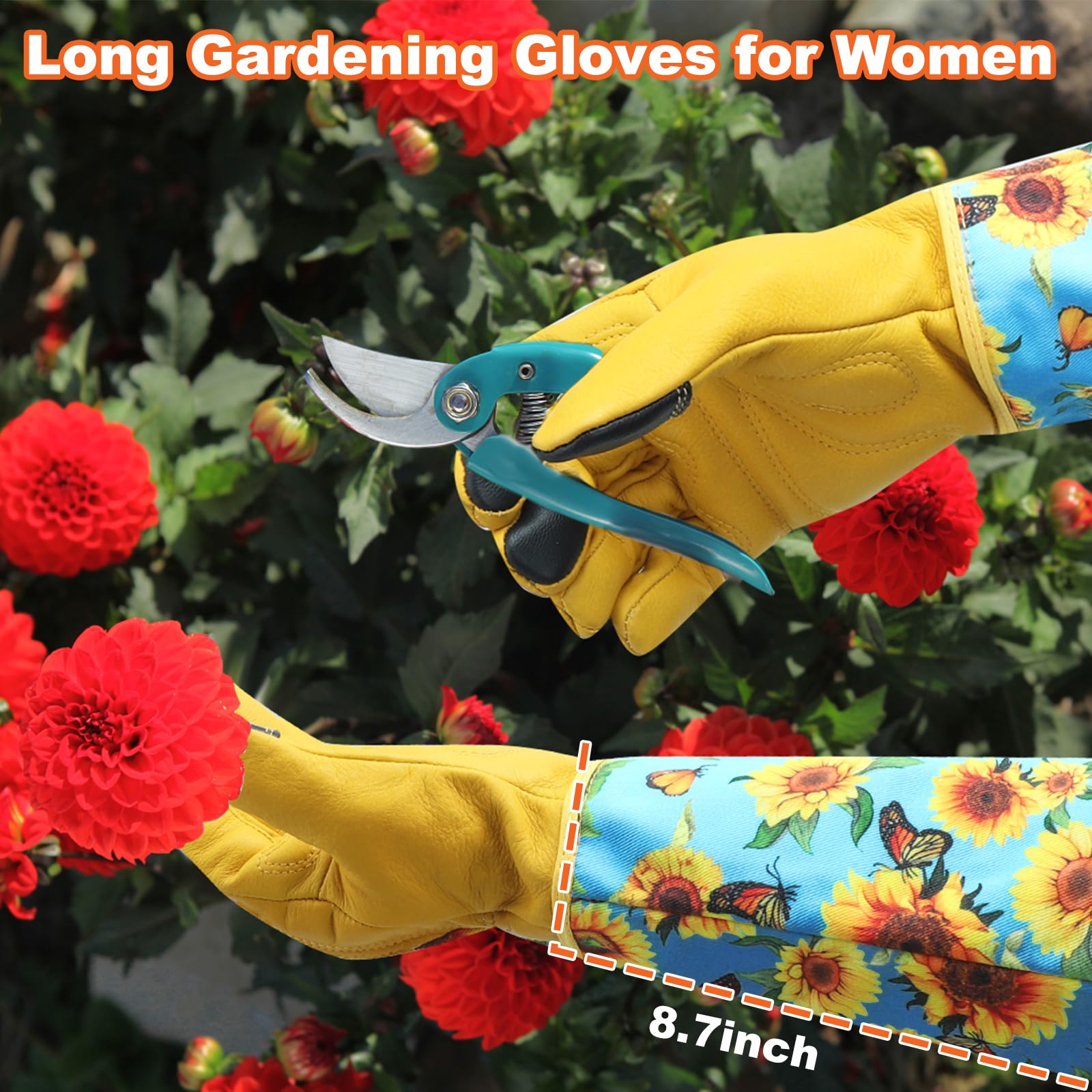 DLY Garden Gloves displayed with packaging