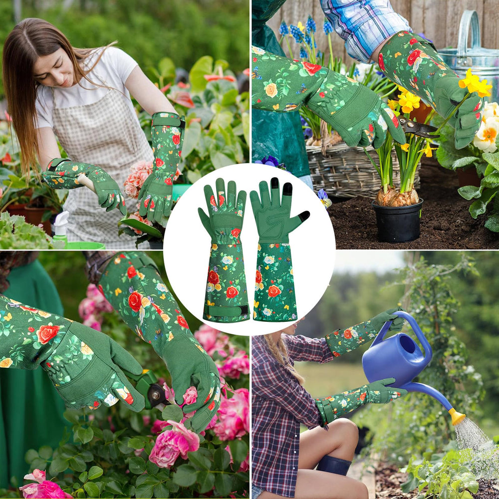 DLY Garden Gloves in packaging on a table