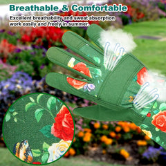DLY Garden Gloves with synthetic leather palm close-up