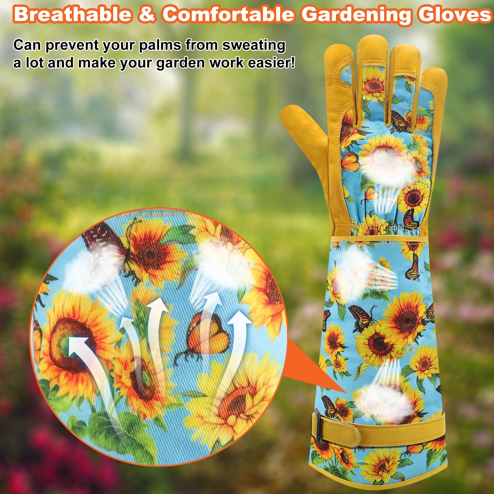 DLY Garden Gloves with touch screen functionality on three fingers