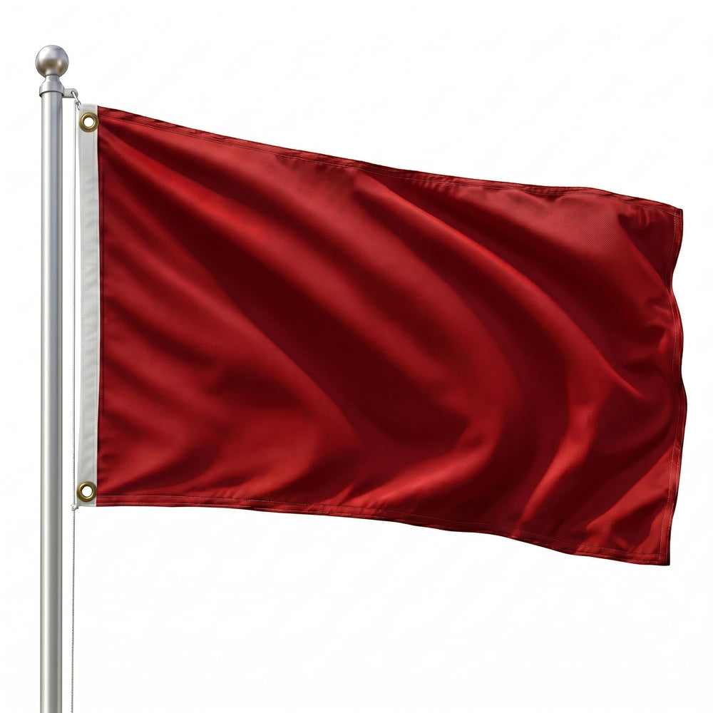 DMSE Solid Red Flag front view with two metal grommets