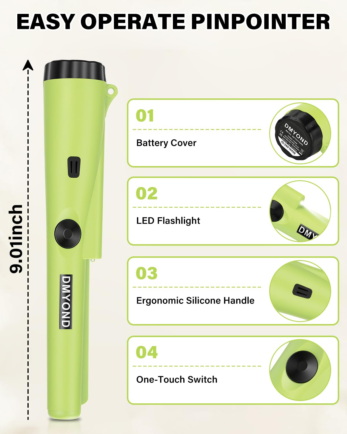 Dmyond Metal Detector Pinpointer being used in a garden