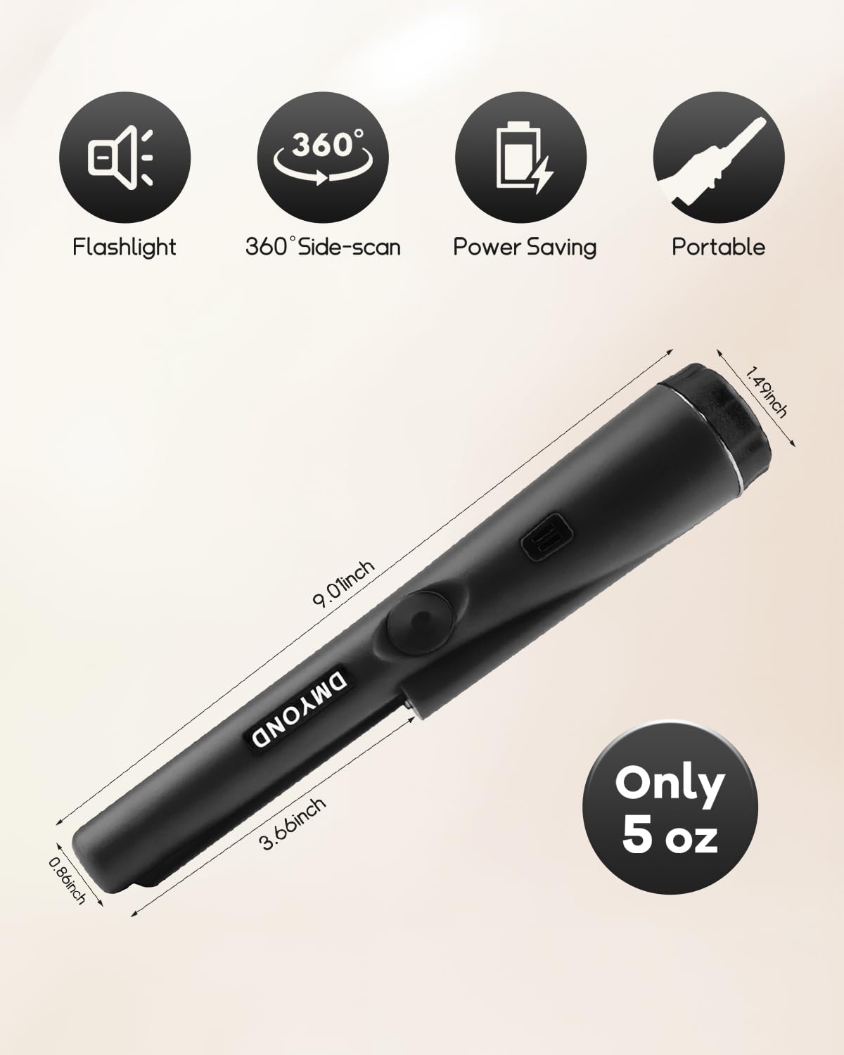 Dmyond Metal Detector Pinpointer showing waterproof feature