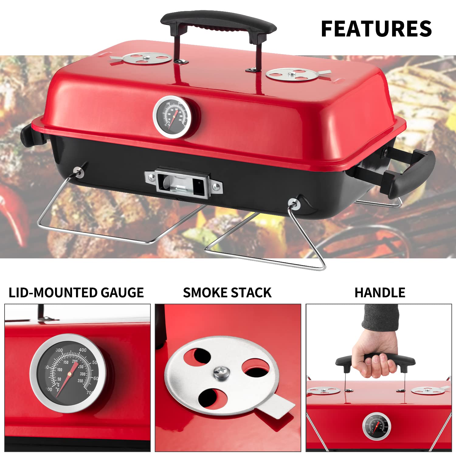 DNKMOR portable charcoal grill cooking grid