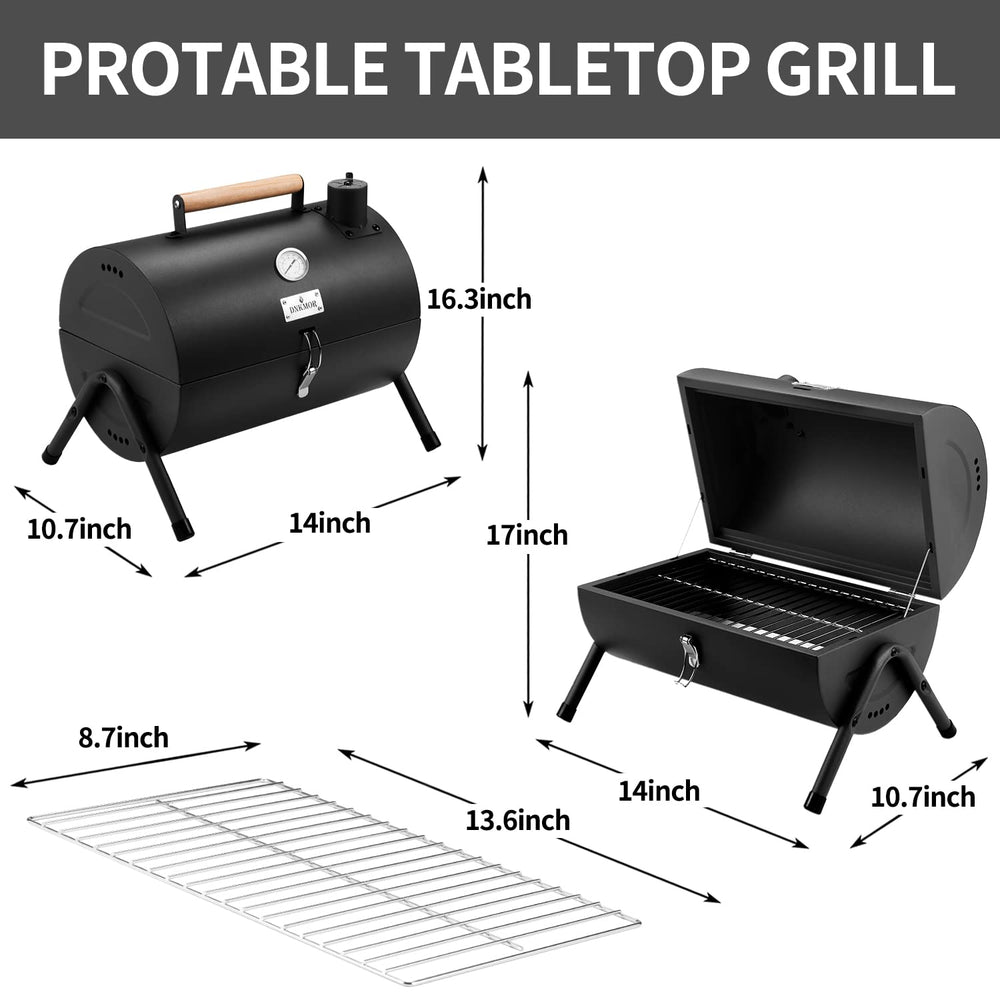DNKMOR Portable Charcoal Grill in use at a picnic