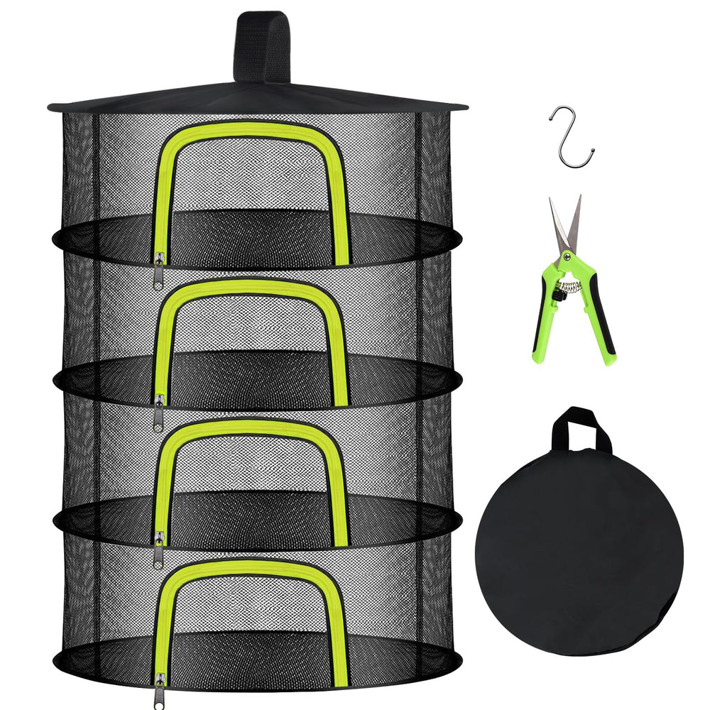 Doacpcr 4-Layer Hanging Herb Drying Rack front view