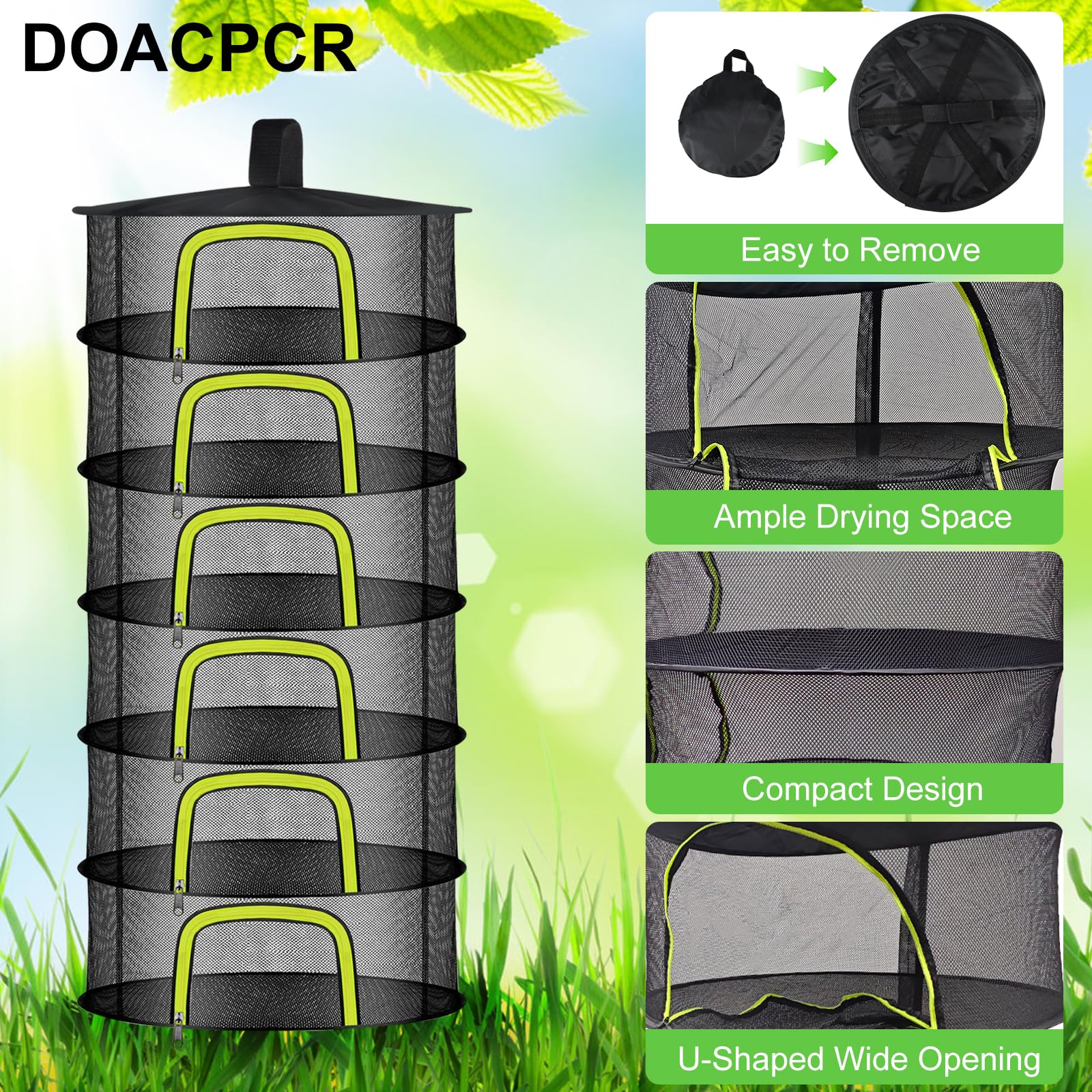 Doacpcr 6-layer drying rack hanging with herbs drying