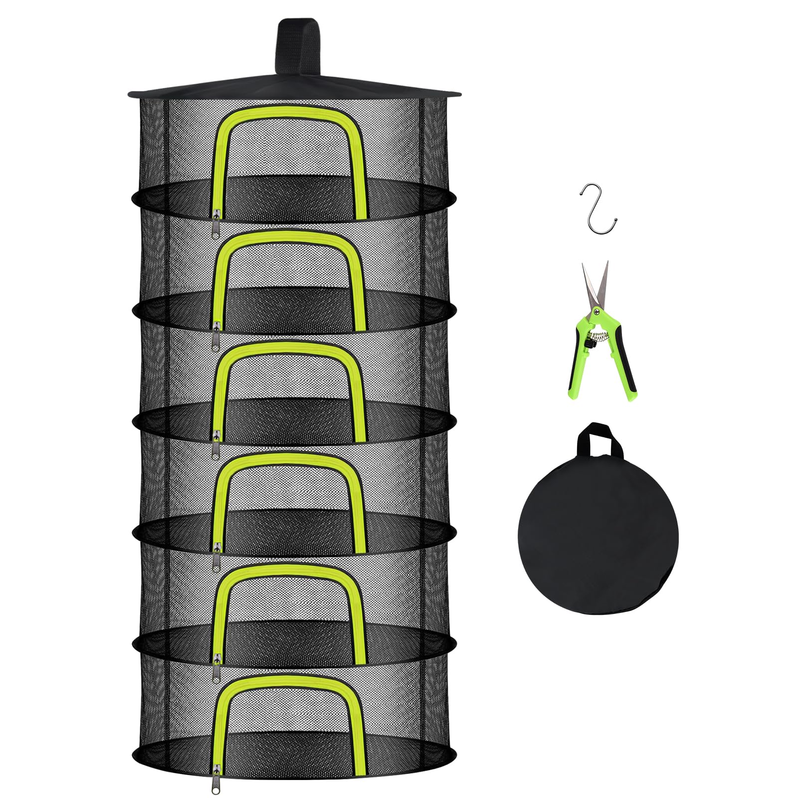 Doacpcr 6-Layer Hanging Herb Drying Rack front view