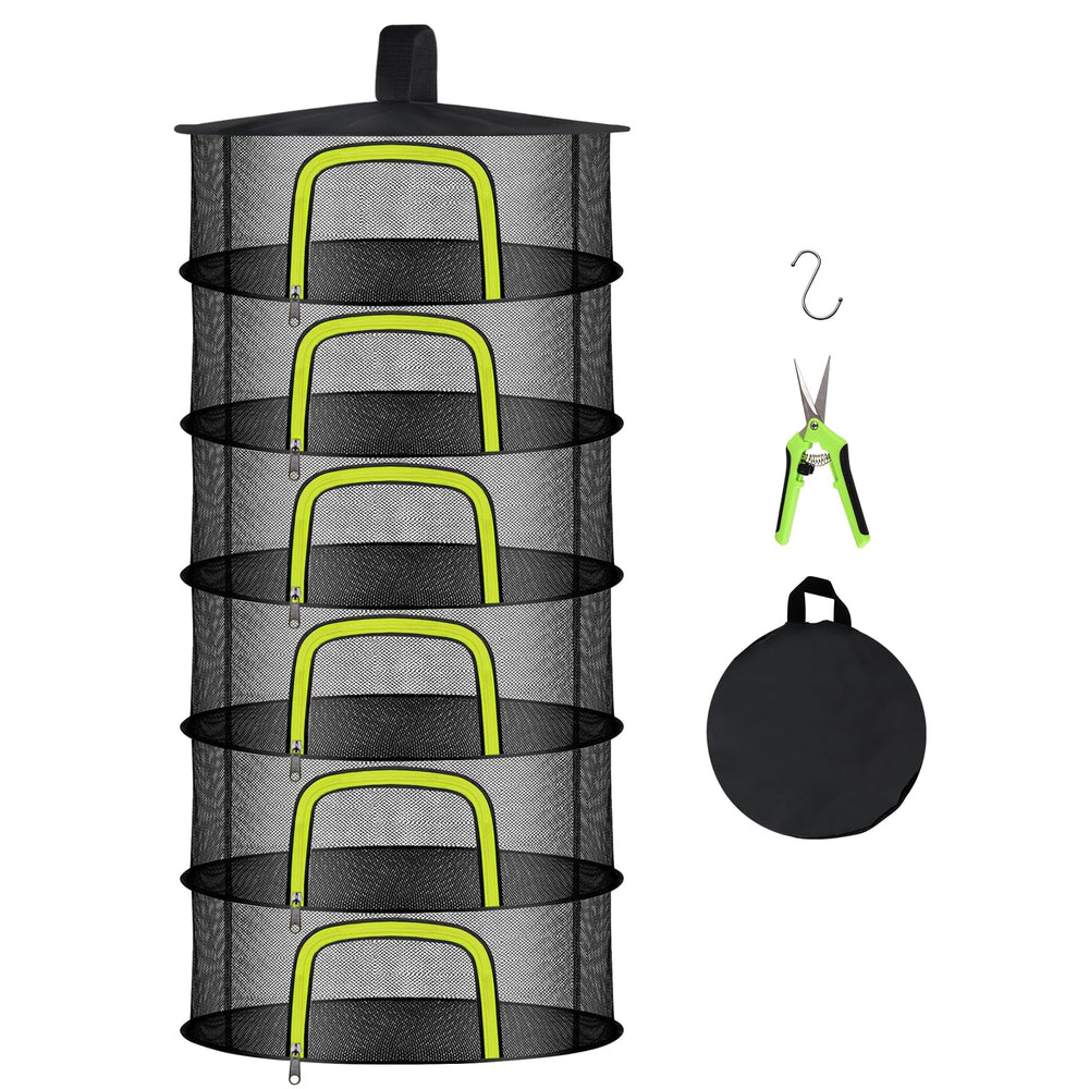 Doacpcr 6-Layer Hanging Herb Drying Rack front view