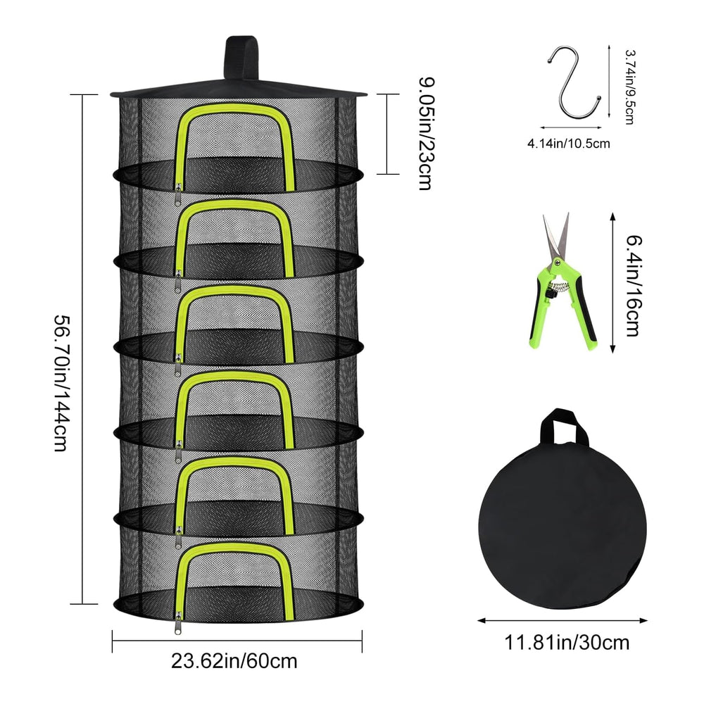 Doacpcr 6-Layer Herb Drying Rack with herbs inside