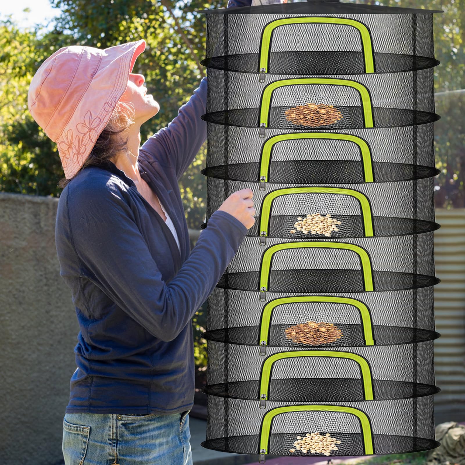 Doacpr 8-Layer Drying Rack with pruning shears