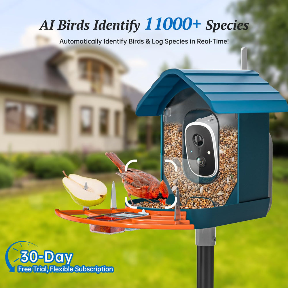 DOCOON Smart Bird Feeder side view with solar panel