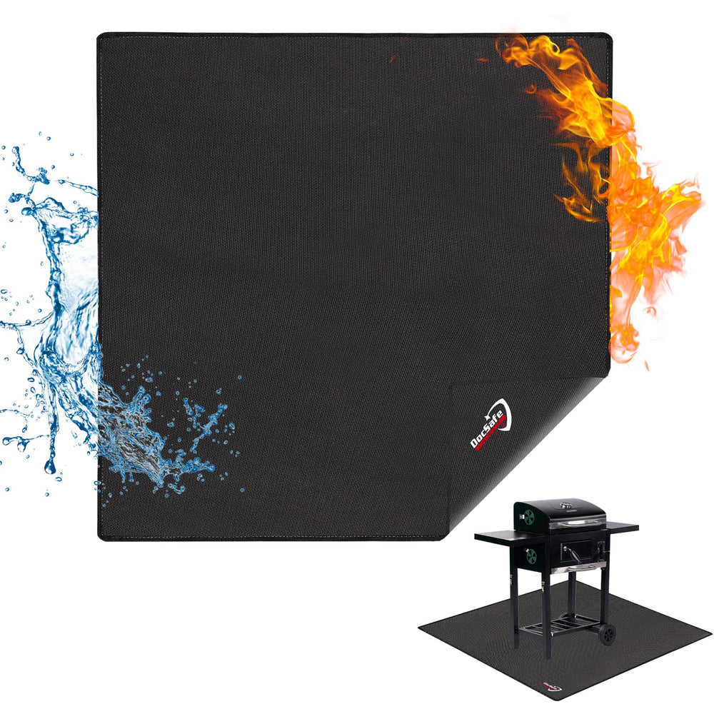 DocSafe 48-inch square fire pit mat front view black