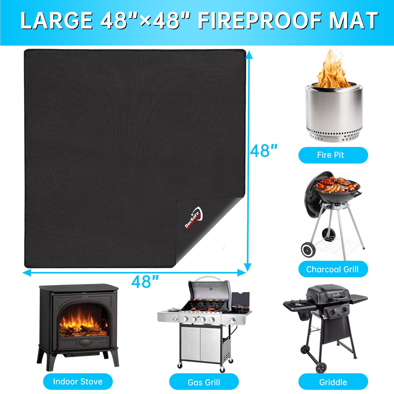 DocSafe grill mat folded for easy storage