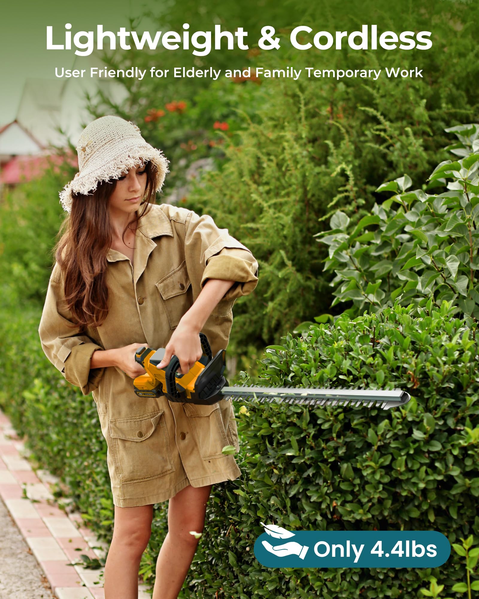 DocSmart cordless hedge trimmer with battery charging