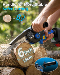 DocSmart Mini Chainsaw accessories including batteries and charger