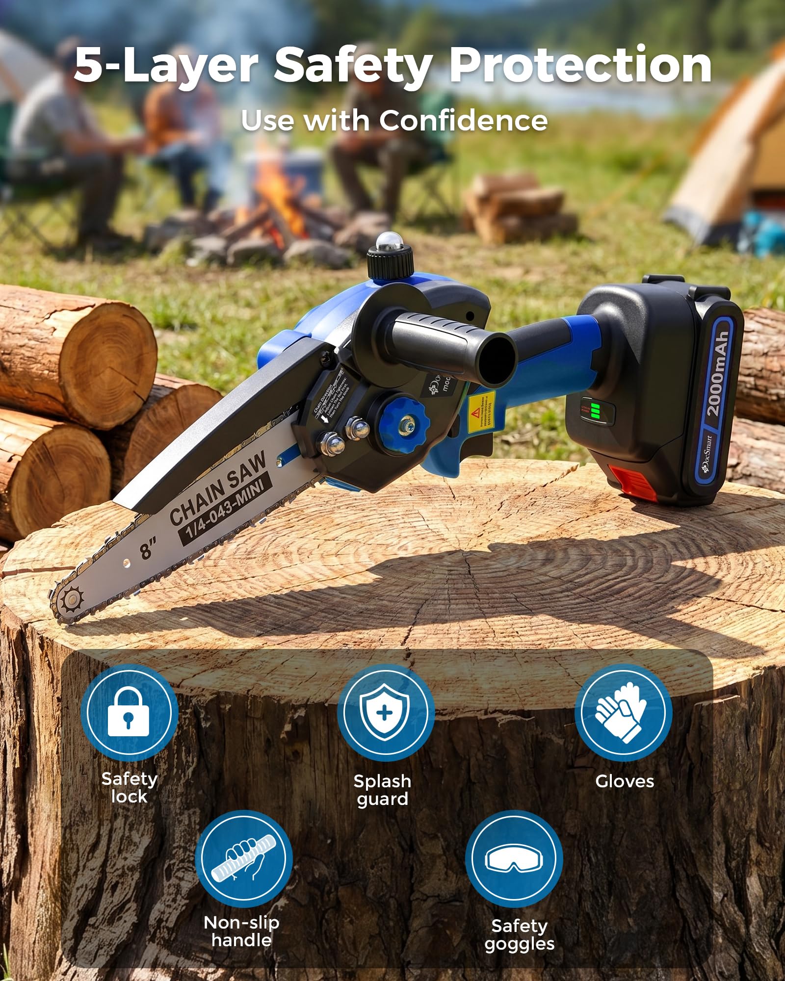 DocSmart Mini Chainsaw package contents laid out