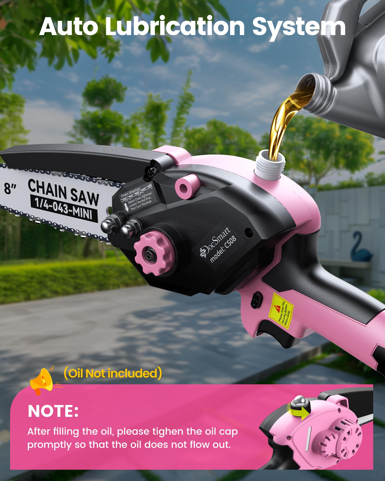 DocSmart Mini Chainsaw with dual 2000mAh batteries