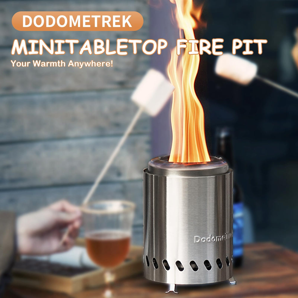 Dodometrek Mini Tabletop Fire Pit during a camping trip