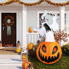 Dofulay 5Ft Halloween Inflatable Ghost Pumpkin with fixing ropes and water bags