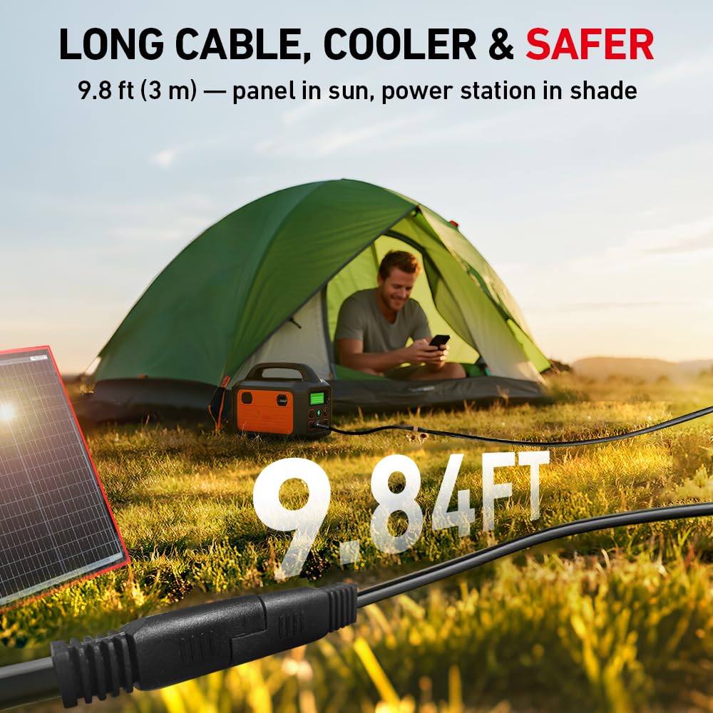 DOKIO 100W Portable Foldable Solar Panel in outdoor setup