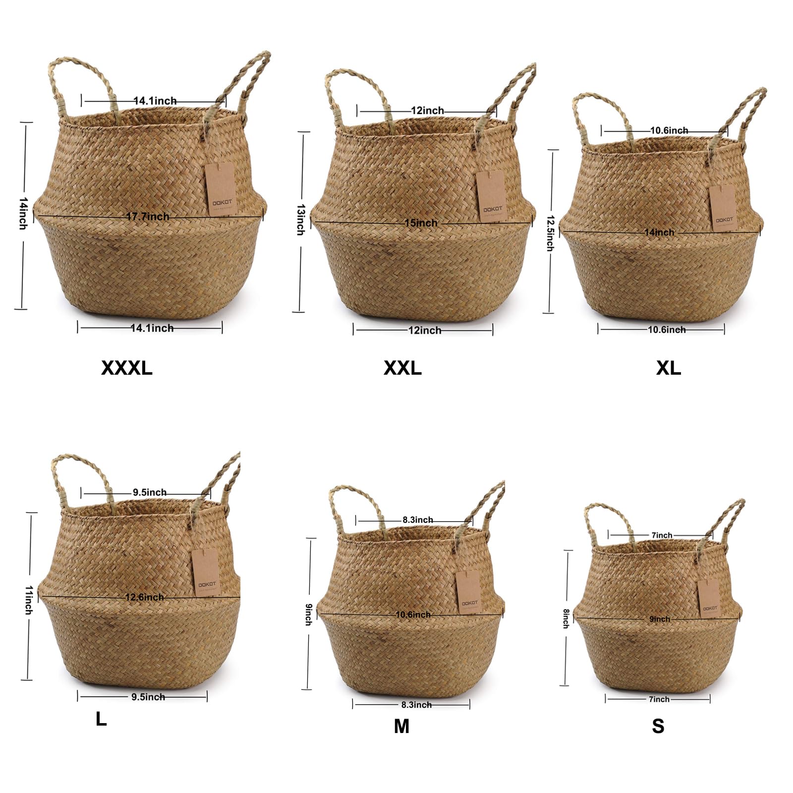 DOKOT seagrass basket on a balcony with plants