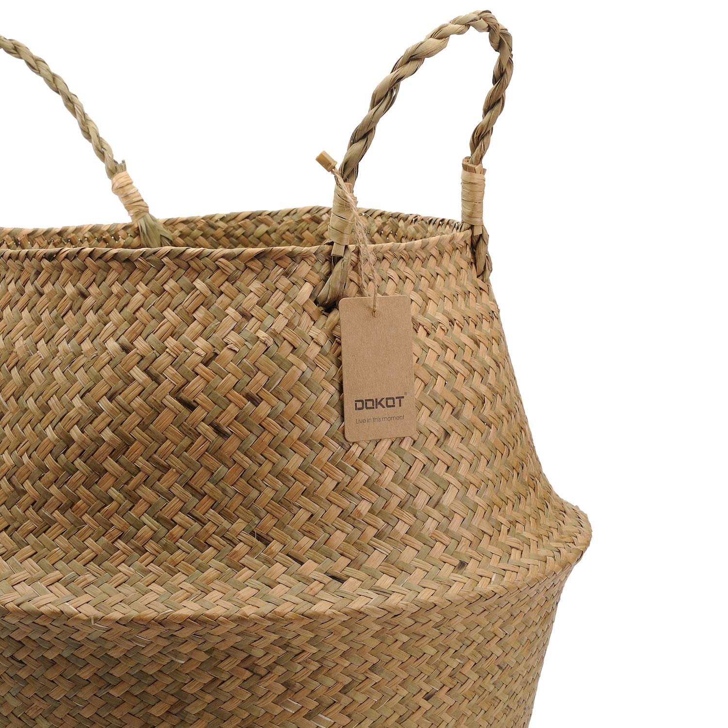 DOKOT seagrass basket used as a laundry organizer