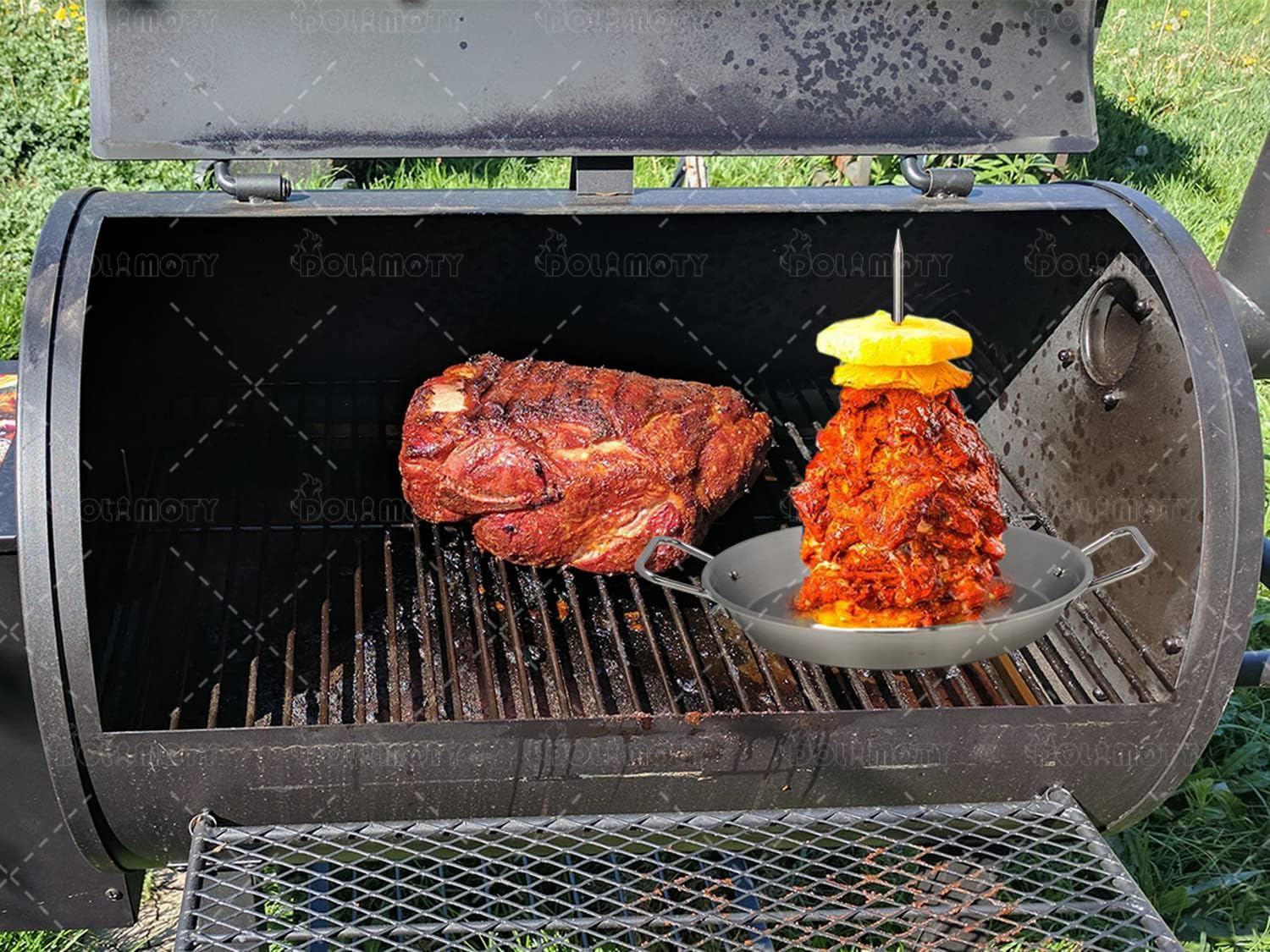 DOLAMOTY skewer pan packaging and included bowl
