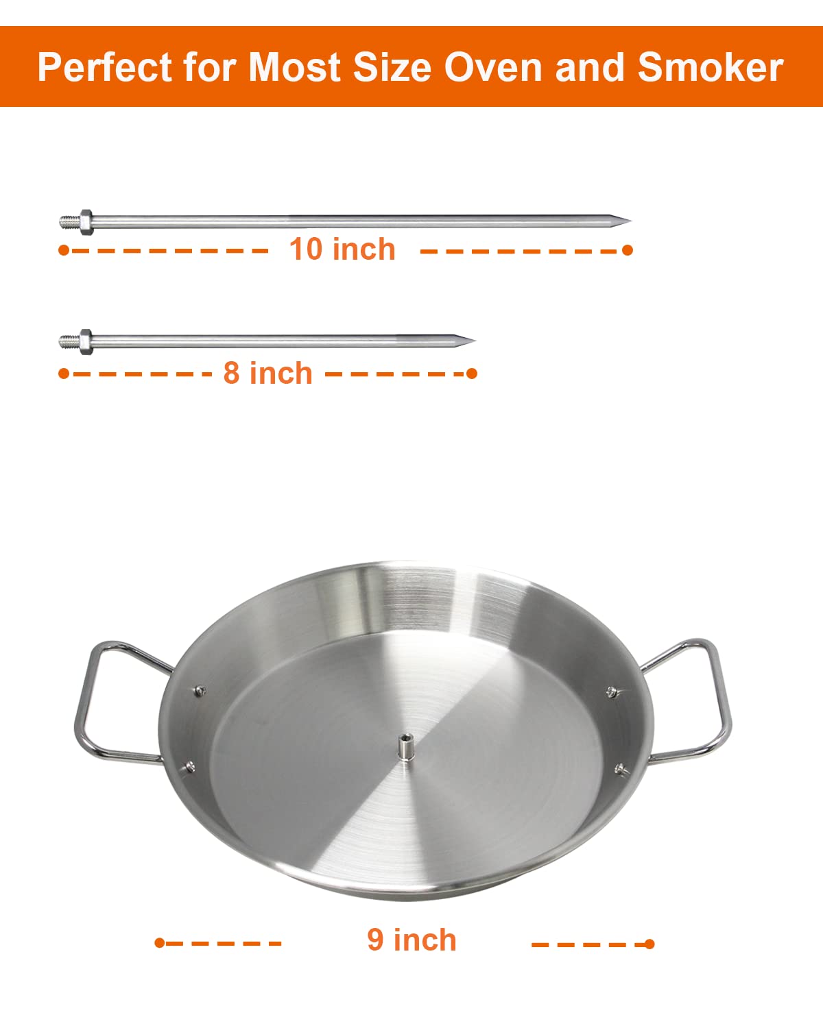 DOLAMOTY skewer pan with meat skewered for cooking