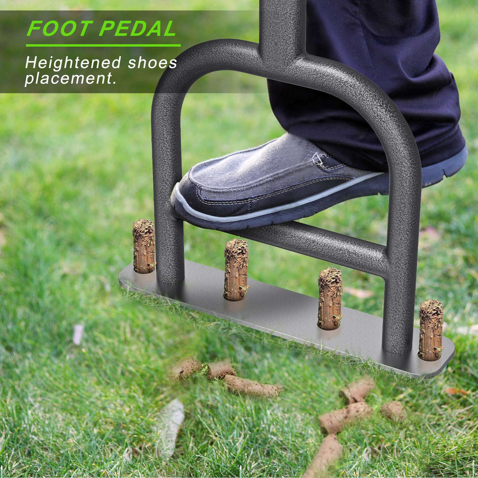 Dolibest Lawn Coring Aerator alongside the 12-inch weeder handle