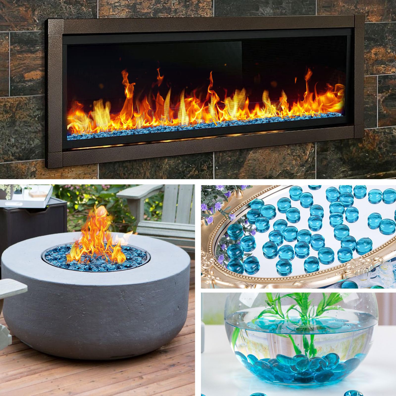 DomeStar fire glass beads on a clean surface