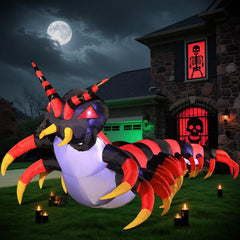 DomKom 8FT Halloween inflatable centipede with LED lights in a garden