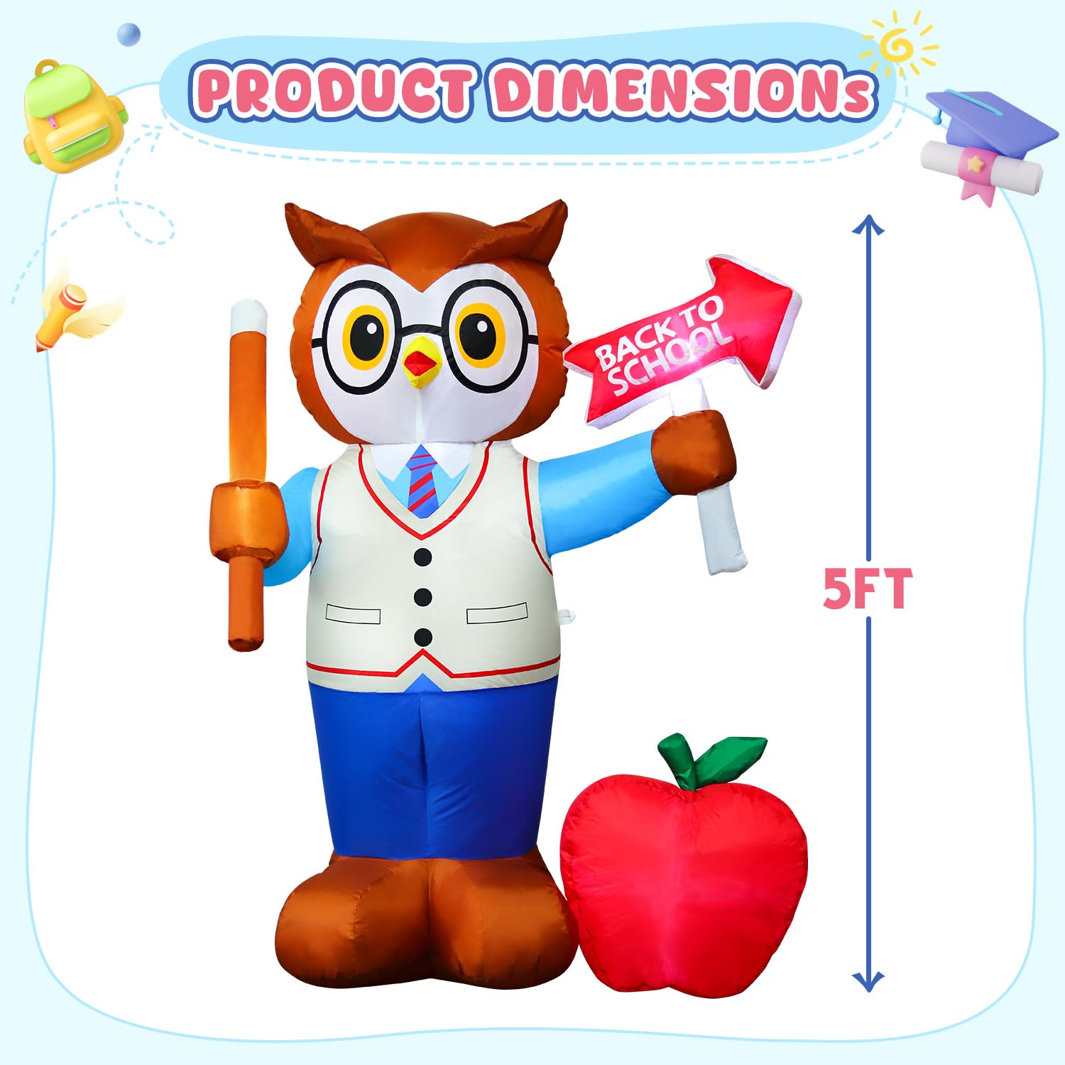 DomKom Inflatable Professor Owl packaging and setup instructions