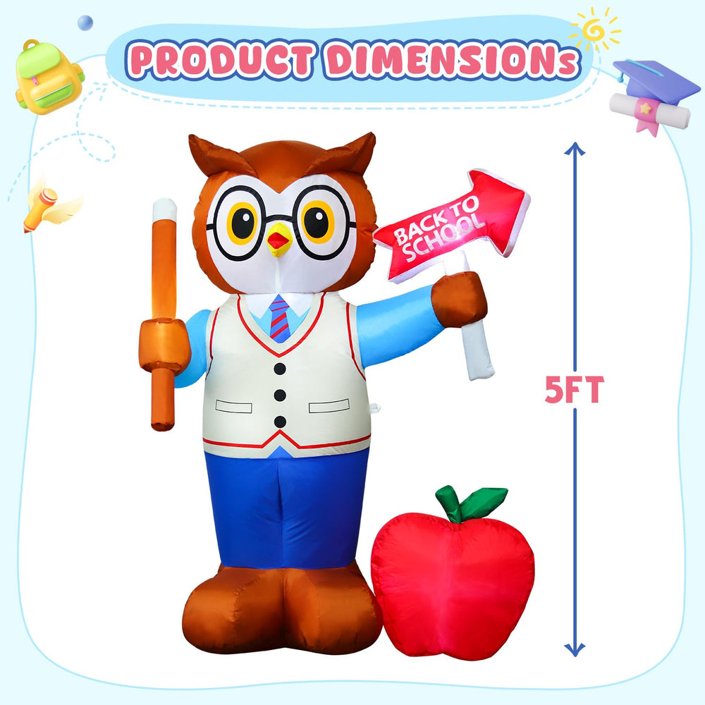 DomKom Inflatable Professor Owl packaging and setup instructions