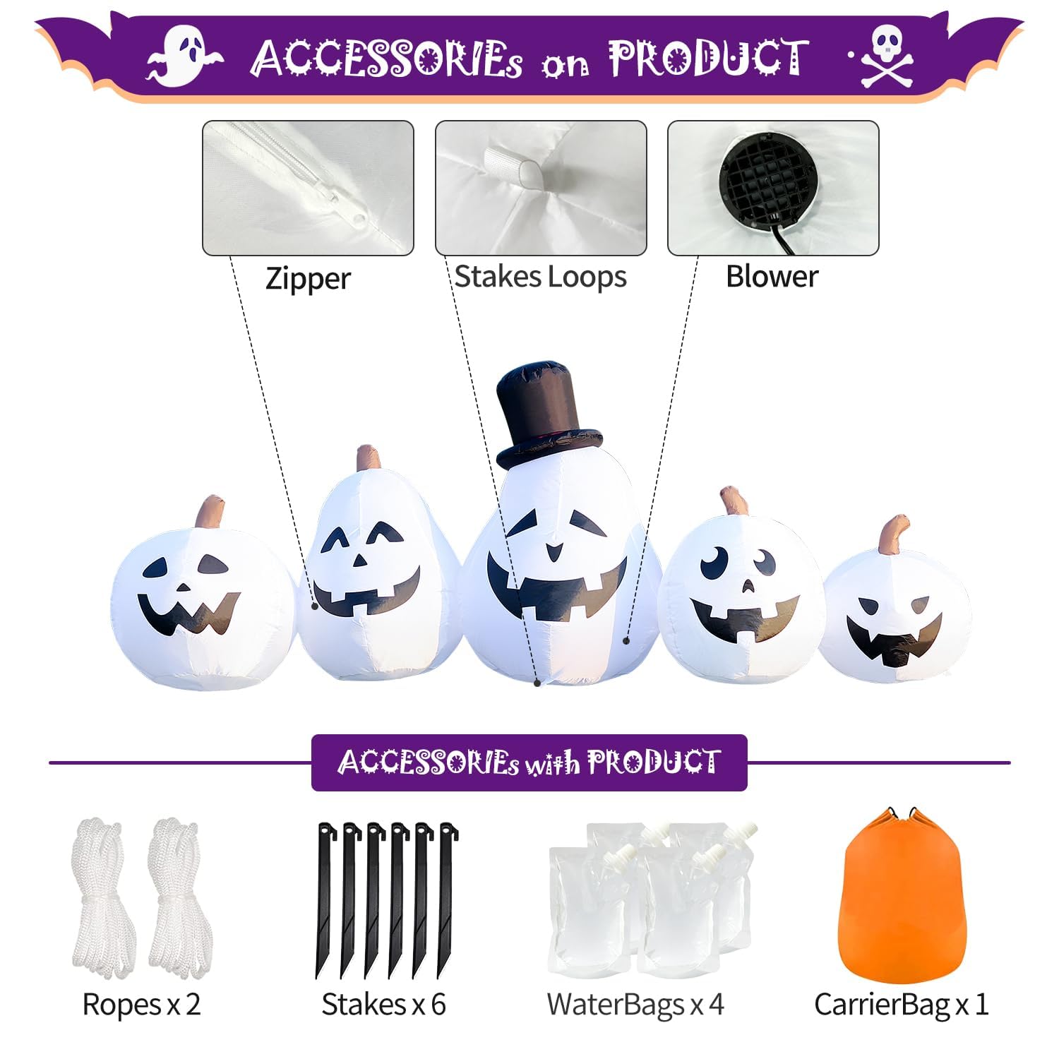 DomKom inflatable pumpkin displayed during a Halloween party