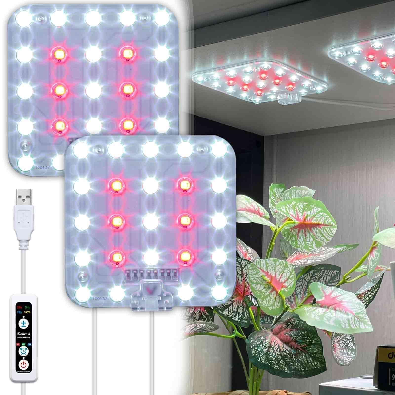 DOMMIA Under Shelf Grow Light front view with bright white panel